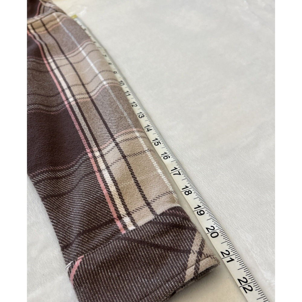 Offline by Aerie Women Flannel Shacket Sz S/P Brown/Tan Shirt Oversized Outdoor - Picture 5 of 8